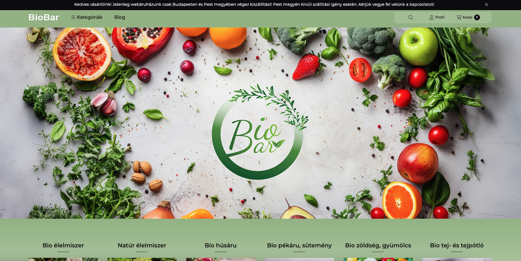 bio-bar.hu Unas webáruház fejlesztés