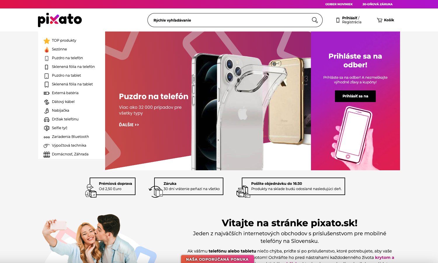 pixato.sk Unas webáruház fejlesztés